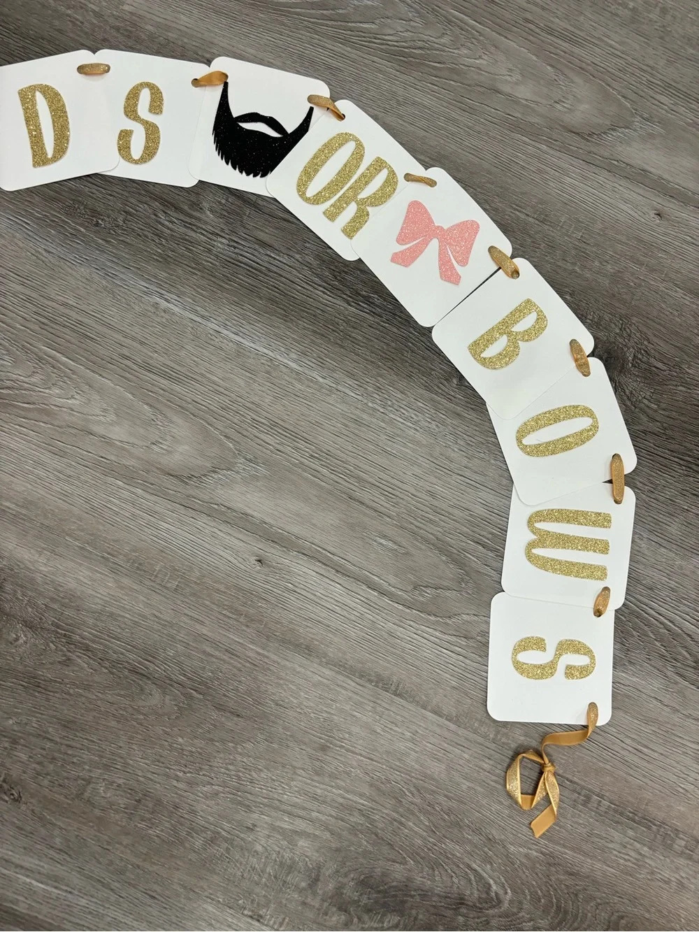 Beards or Bows banner - baby gender reveal banner - gender reveal party banner